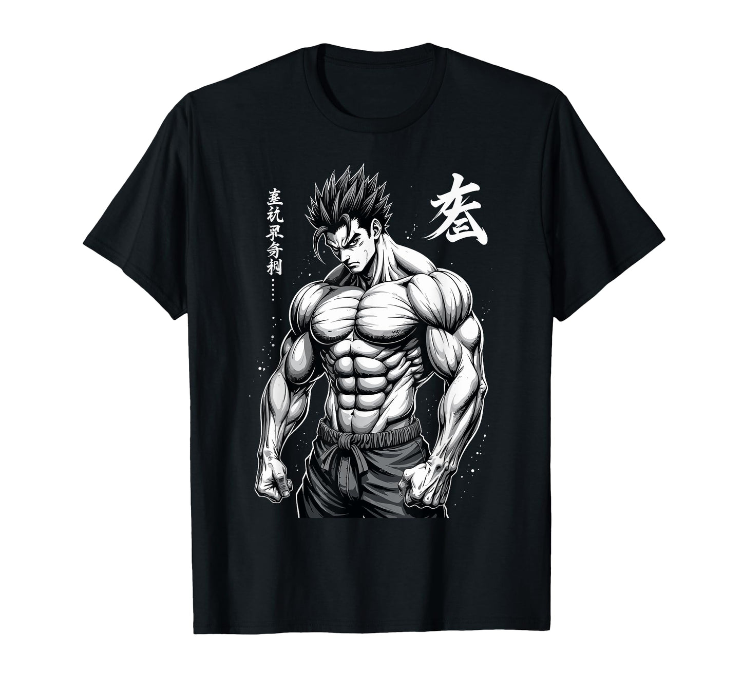 Powerlifter Japanese Anime Style Muscle Bodybuilder Gym T-Shirt