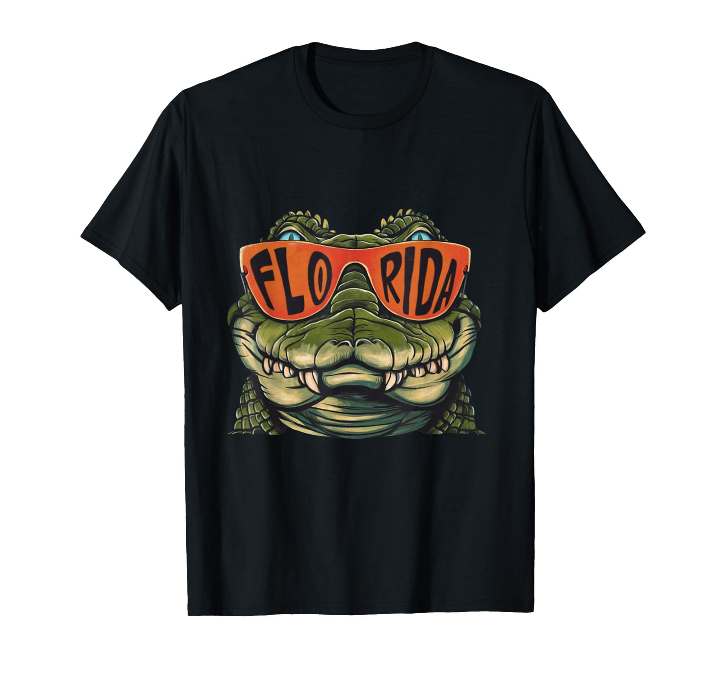 Florida Alligator Wearing Retro Style Sunglasses Animal Art T-Shirt