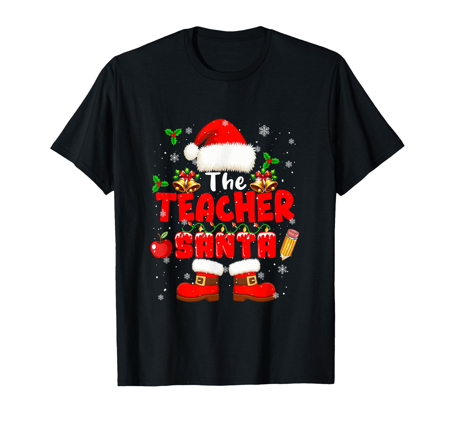 The Teacher Santa Christmas Colorful Costume Job Team T-Shirt
