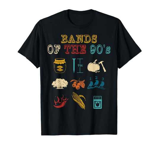Retro 1990s Bands - Music - 90s Music Lover T-Shirt