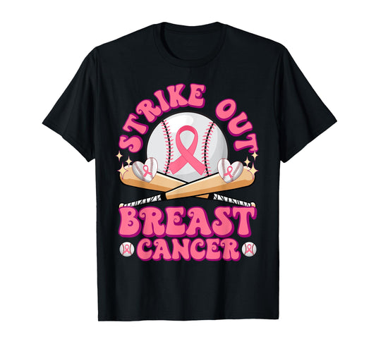 Strike Out Breast Cancer Awareness Pink October Baseball T-Shirt