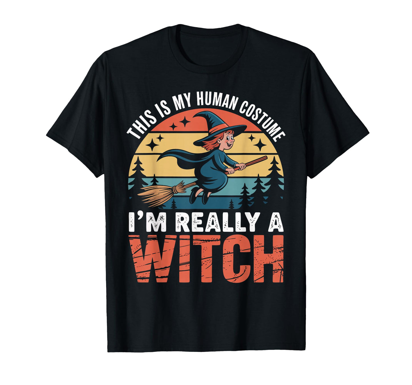 This is My Human Costume Witch Funny Spooky Halloween T-Shirt