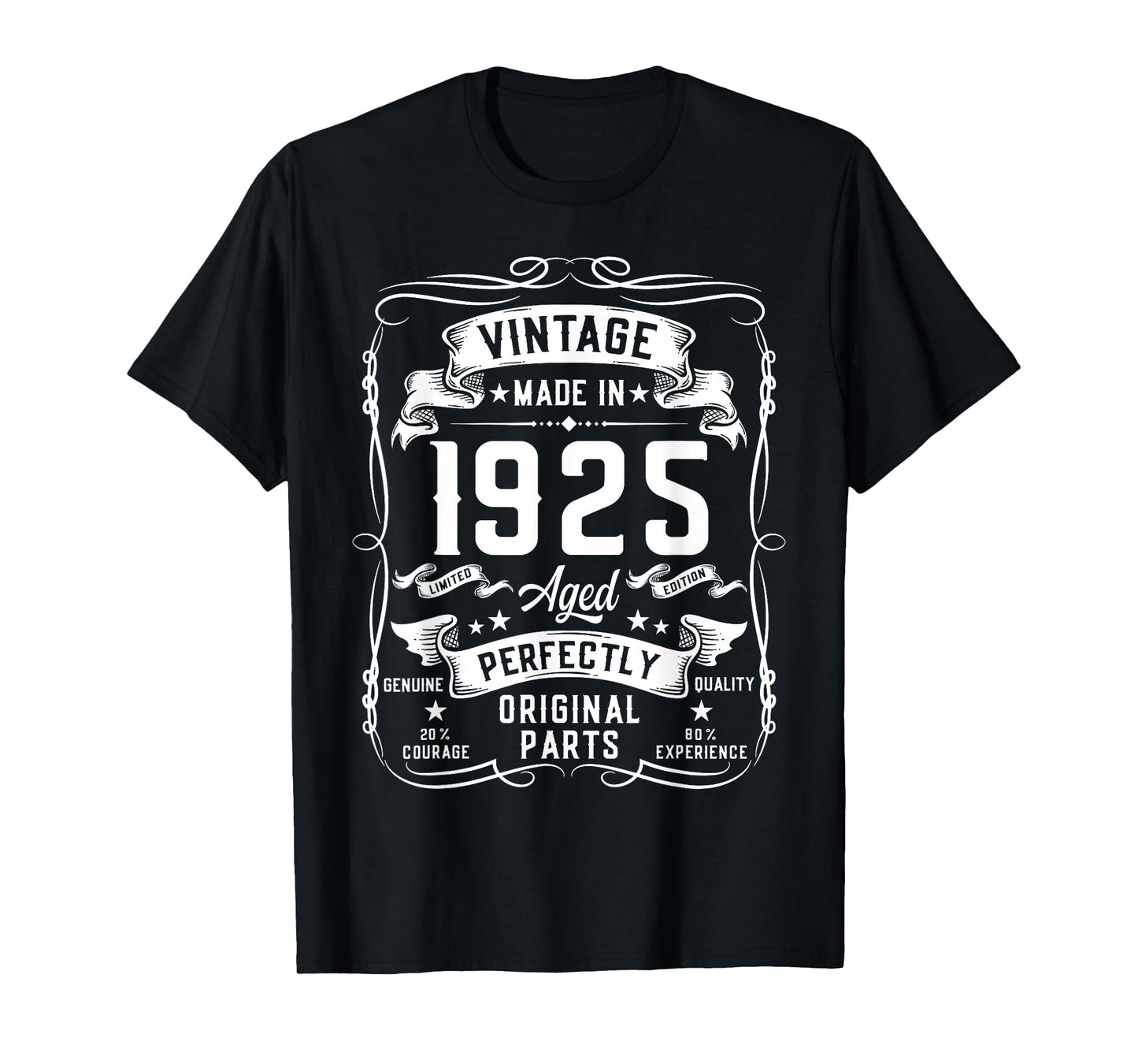 Vintage 1925 100yr 100th Birthday Gifts for Men 100 Year Old T-Shirt