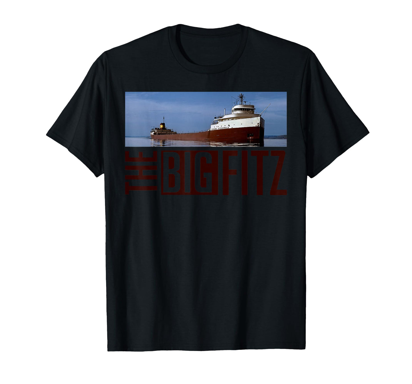 Great-Lakes Maritime Edmund Fitzgerald Co. Edmund Fitzgerald T-Shirt, Unisex-Adults, Blue, Small, Short Sleeve, T-Shirt