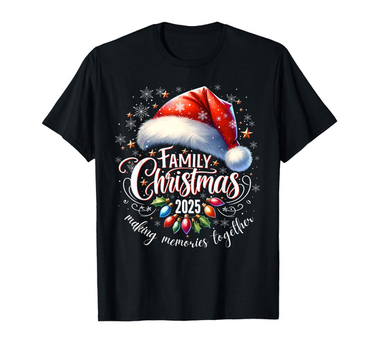 Family Christmas 2025 Xmas Lights Santa Snowflake Pajamas T-Shirt