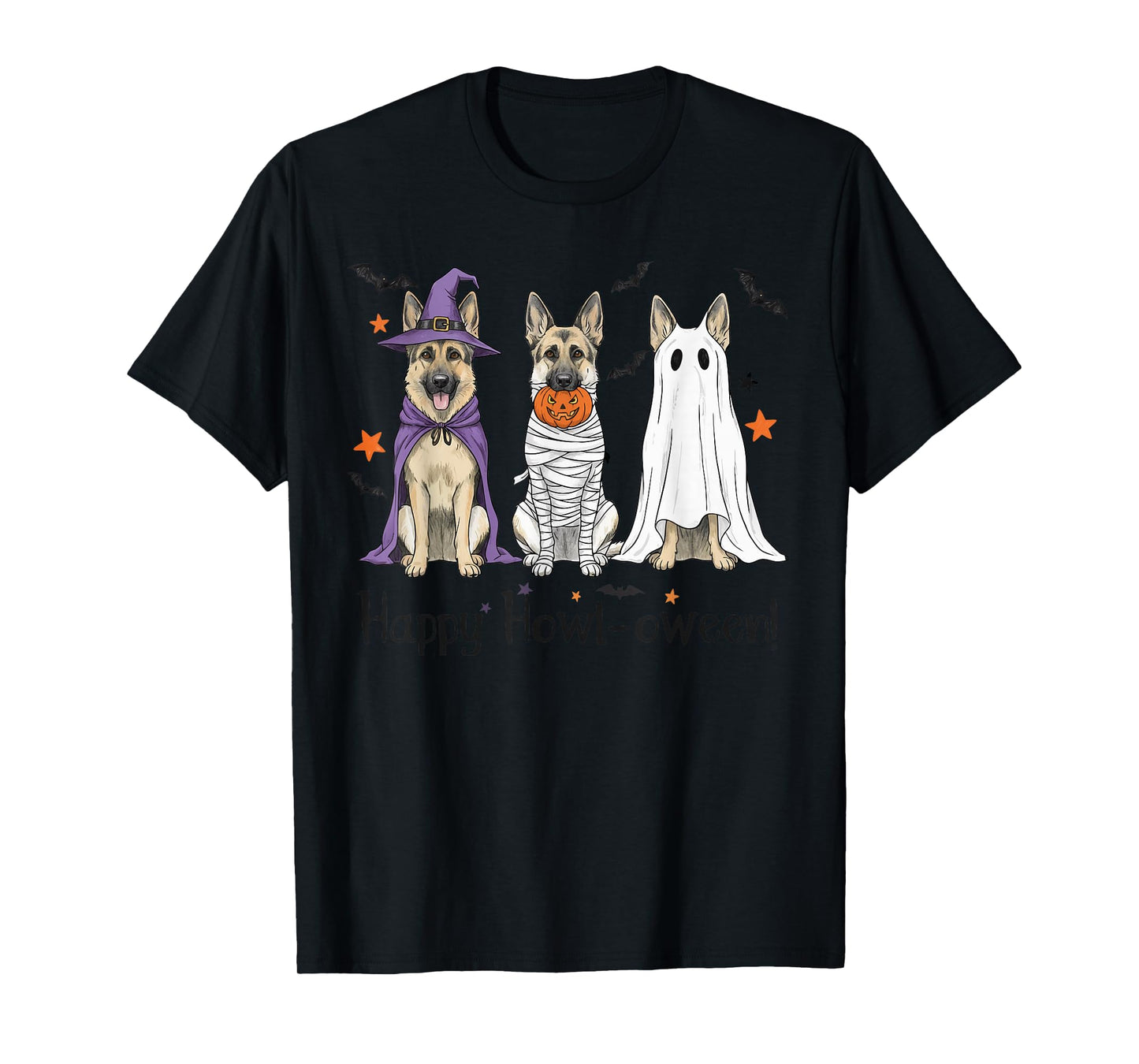 German Shepherd Halloween Witch Mummy Ghost Dog Lover T-Shirt