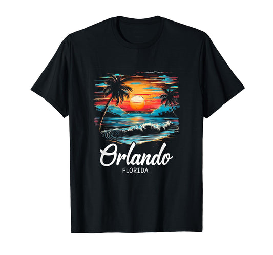 Family Vacation Retro Sunset Florida Orlando T-Shirt