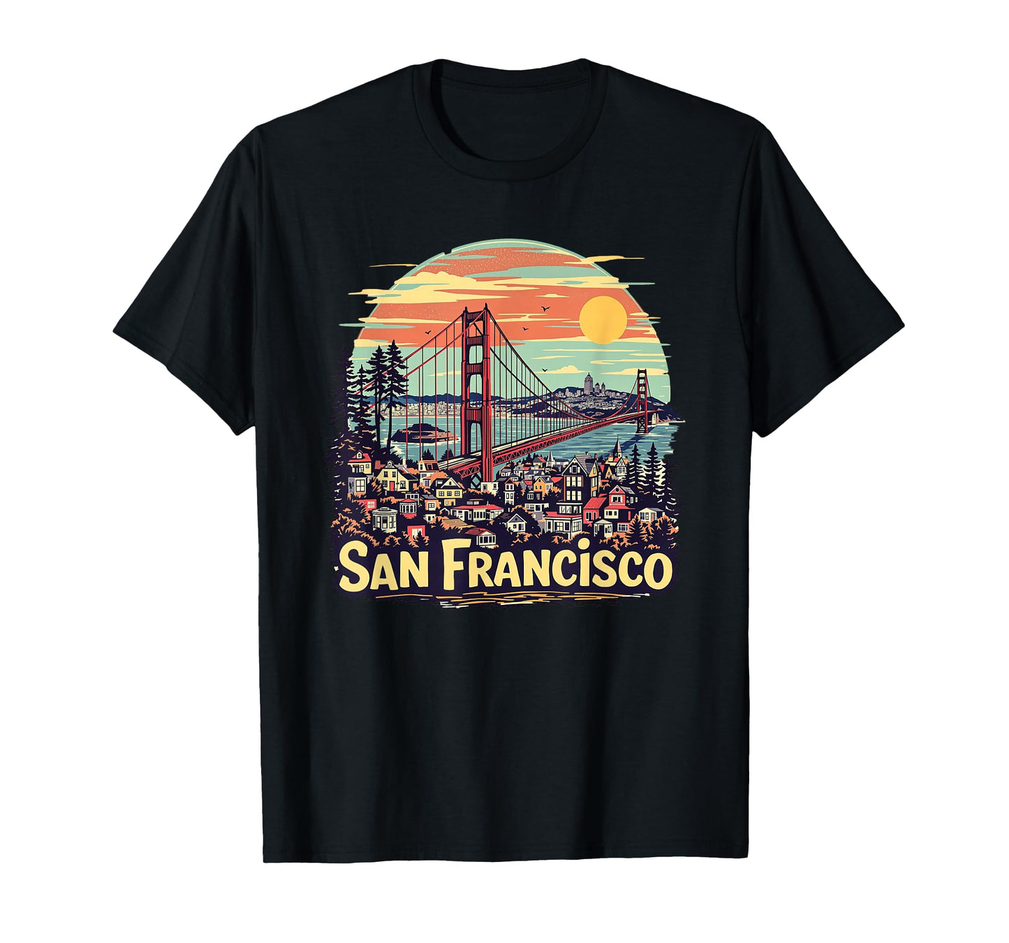 San Francisco Golden Gate Bridge Retro Souvenir Vintage T-Shirt
