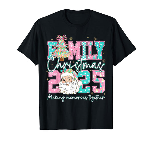 Family Christmas 2025 Santa Holiday Xmas Tree Coquette Bow T-Shirt