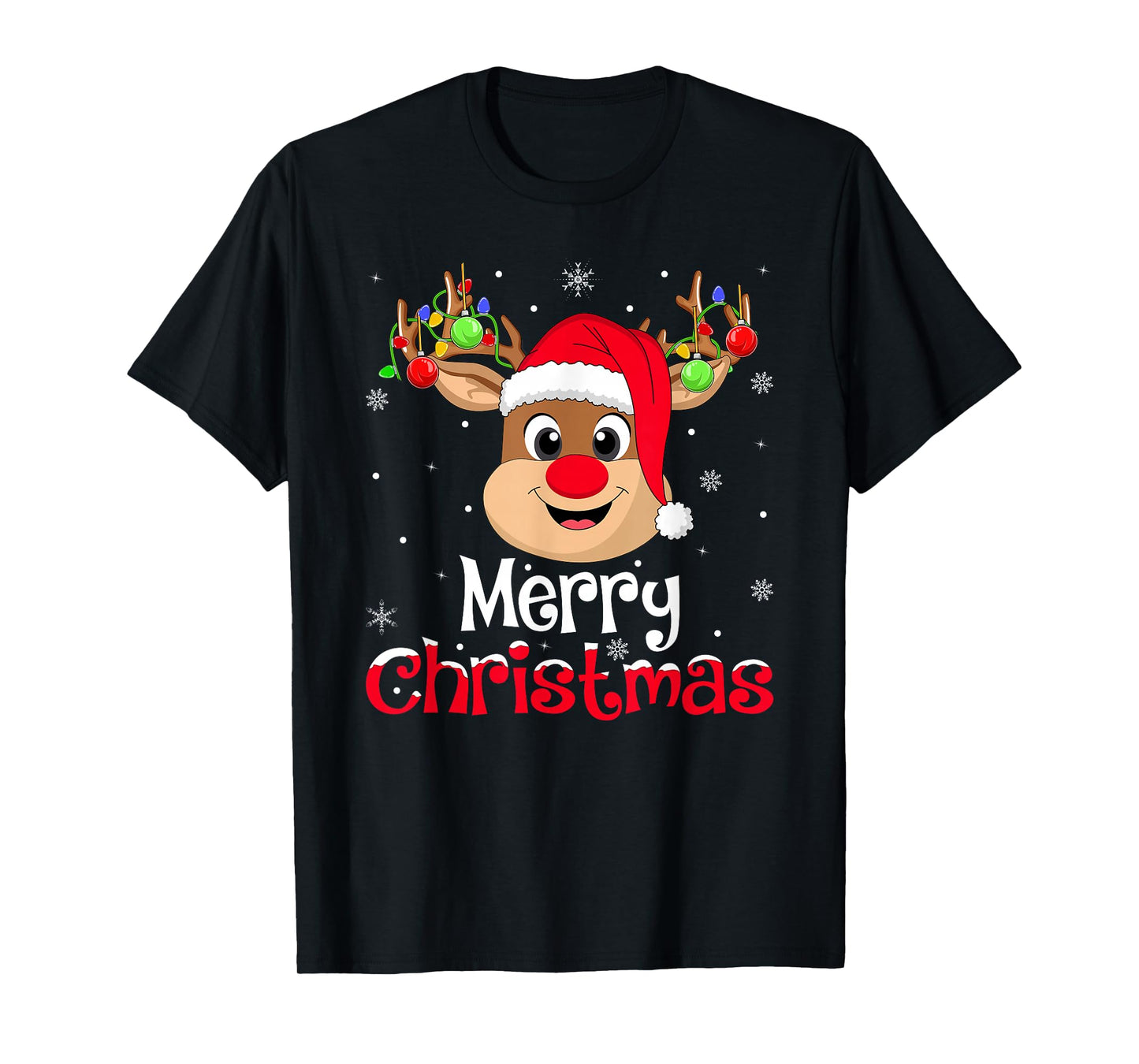 Reindeer Merry Christmas Family Men Women Kids Xmas T-Shirt