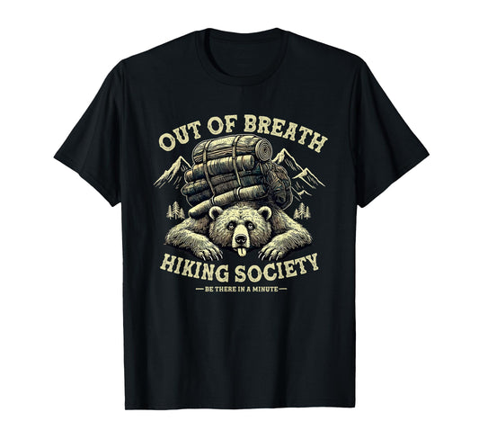 Out of Breath Hiking Society Funny Mountain Outdoor Hikers T-Shirt