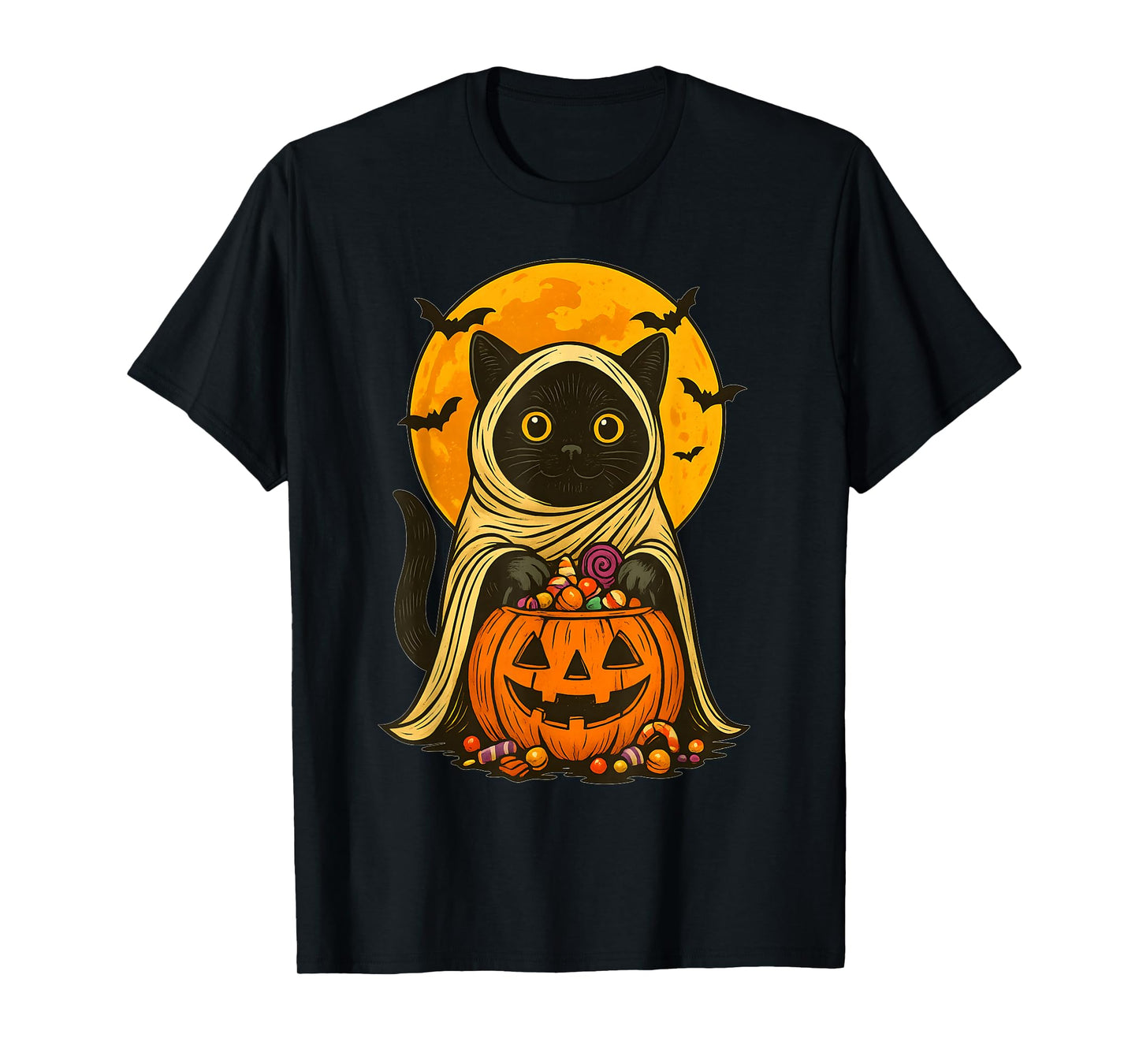 Cat Halloween Spooky Trick or Treat T-Shirt