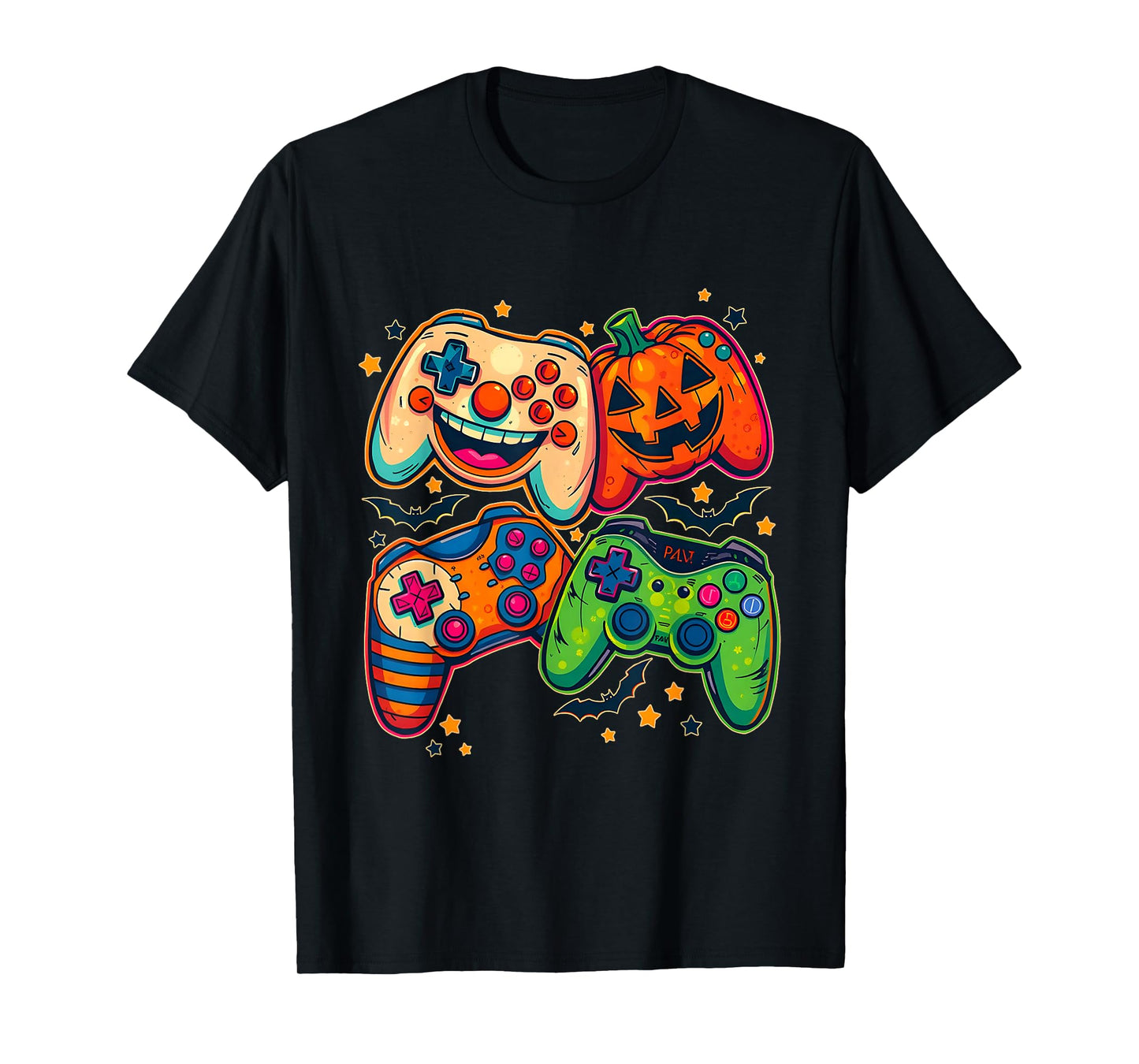 Halloween Skeleton Zombie Gaming Controllers Mummy Boys Kids T-Shirt