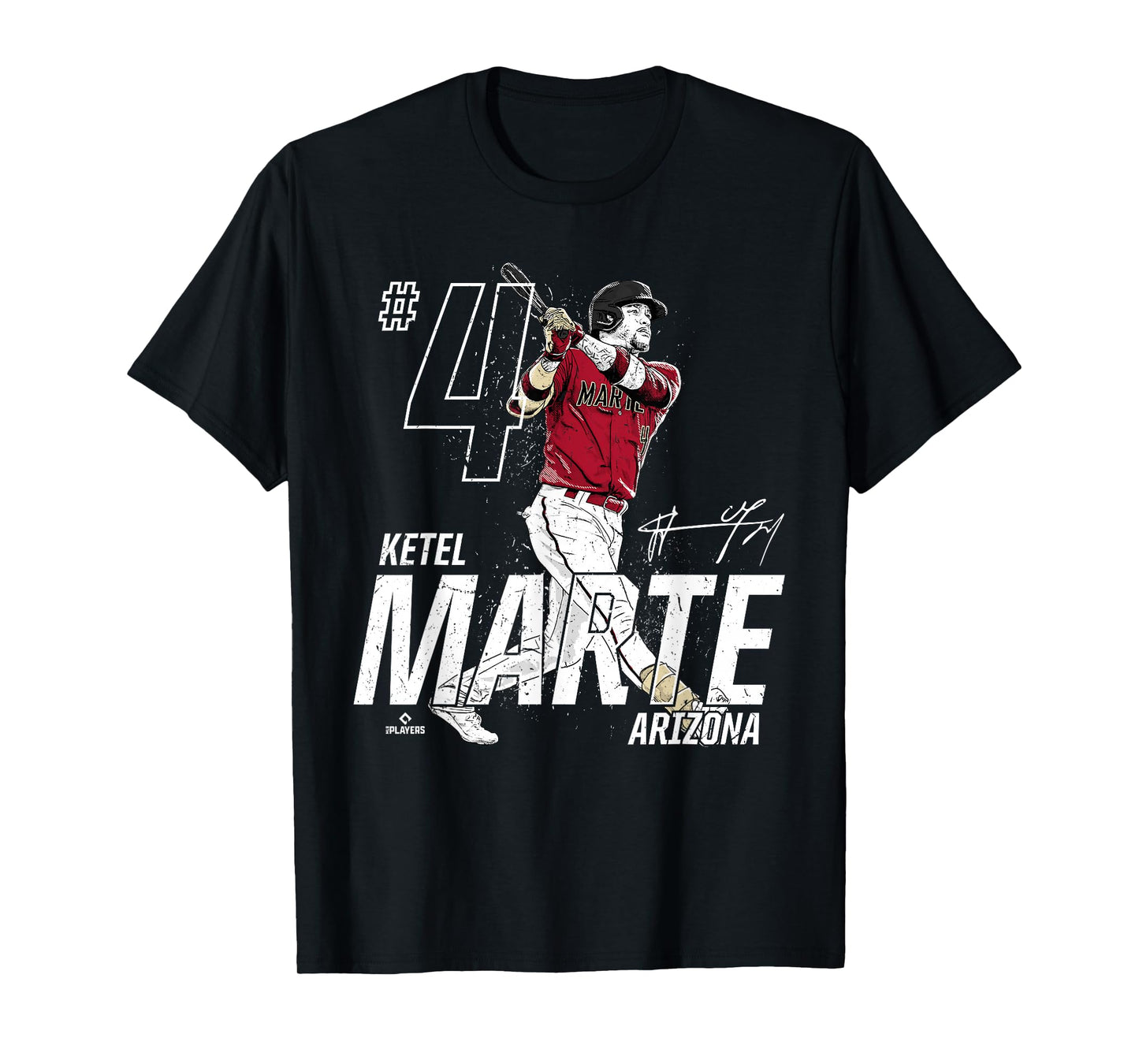 Dynamic Pose Ketel Marte Arizona Baseball MLBPA T-Shirt