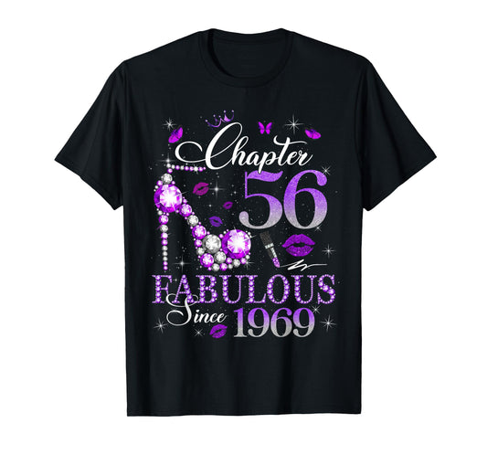 Chapter 56 Fabulous Since 1969 56th Birthday Queen Diamond T-Shirt