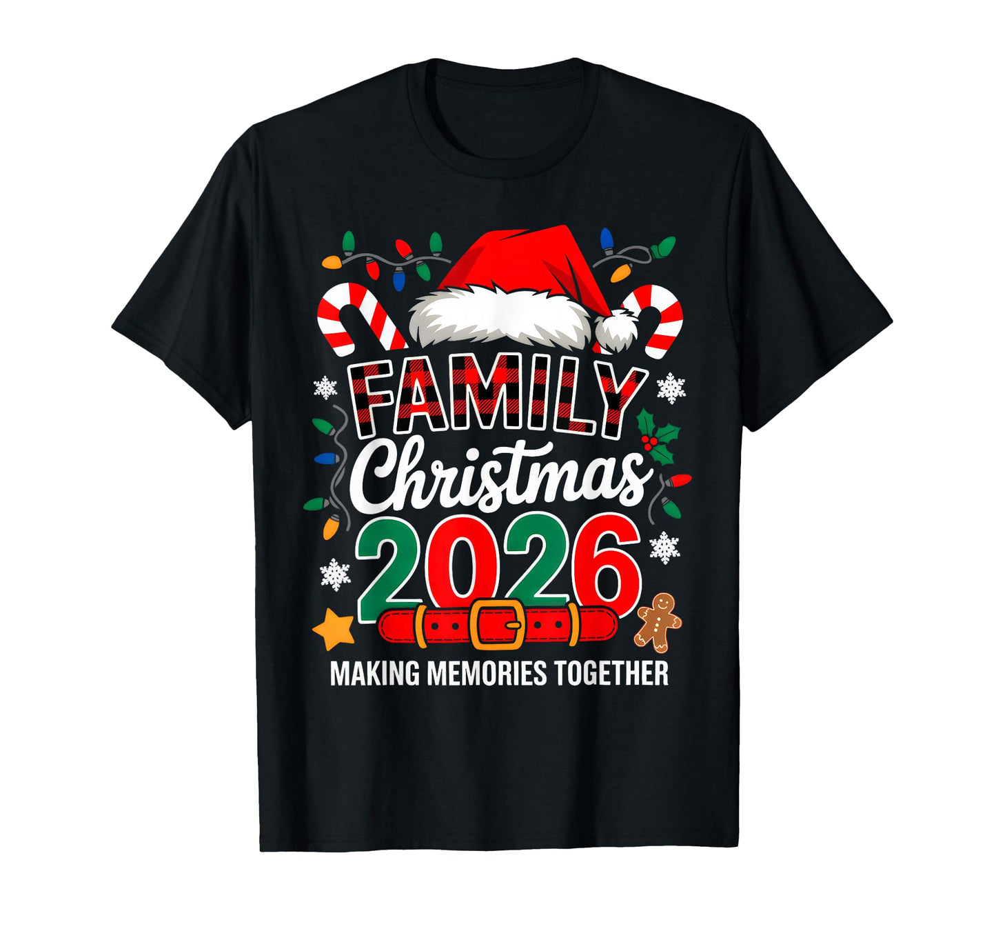 Family Christmas 2026 Matching Squad Santa Elf Funny Xmas T-Shirt