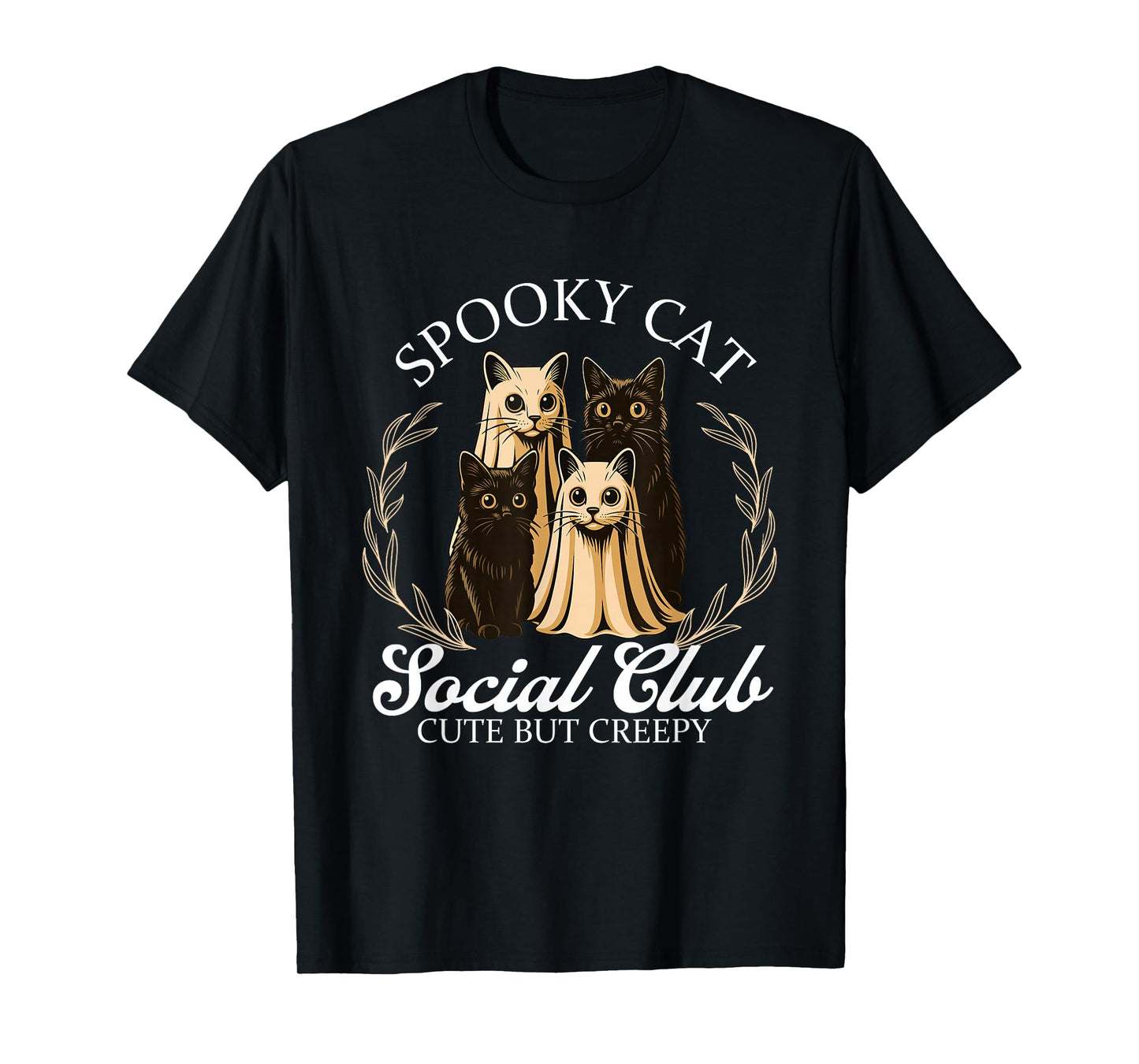 Spooky Cat Social Club - Halloween Cat Lover Kitty Owner T-Shirt