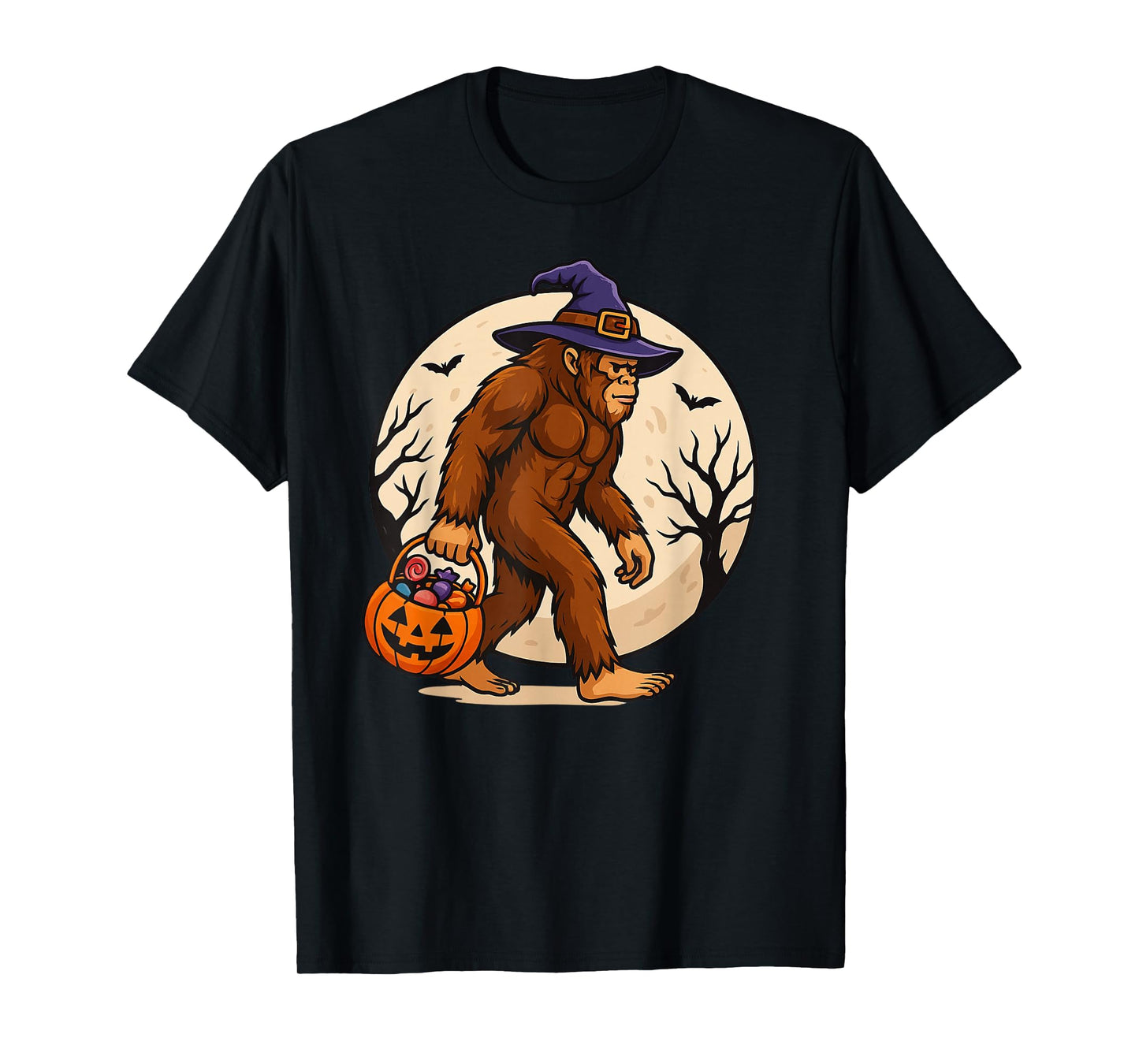 Bigfoot Trick or Treat Funny Halloween Sasquatch Costume T-Shirt