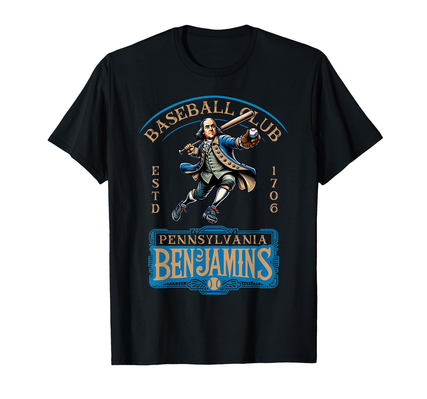 Pennslyvania Benjamins Retro Minor League Baseball Team T-Shirt