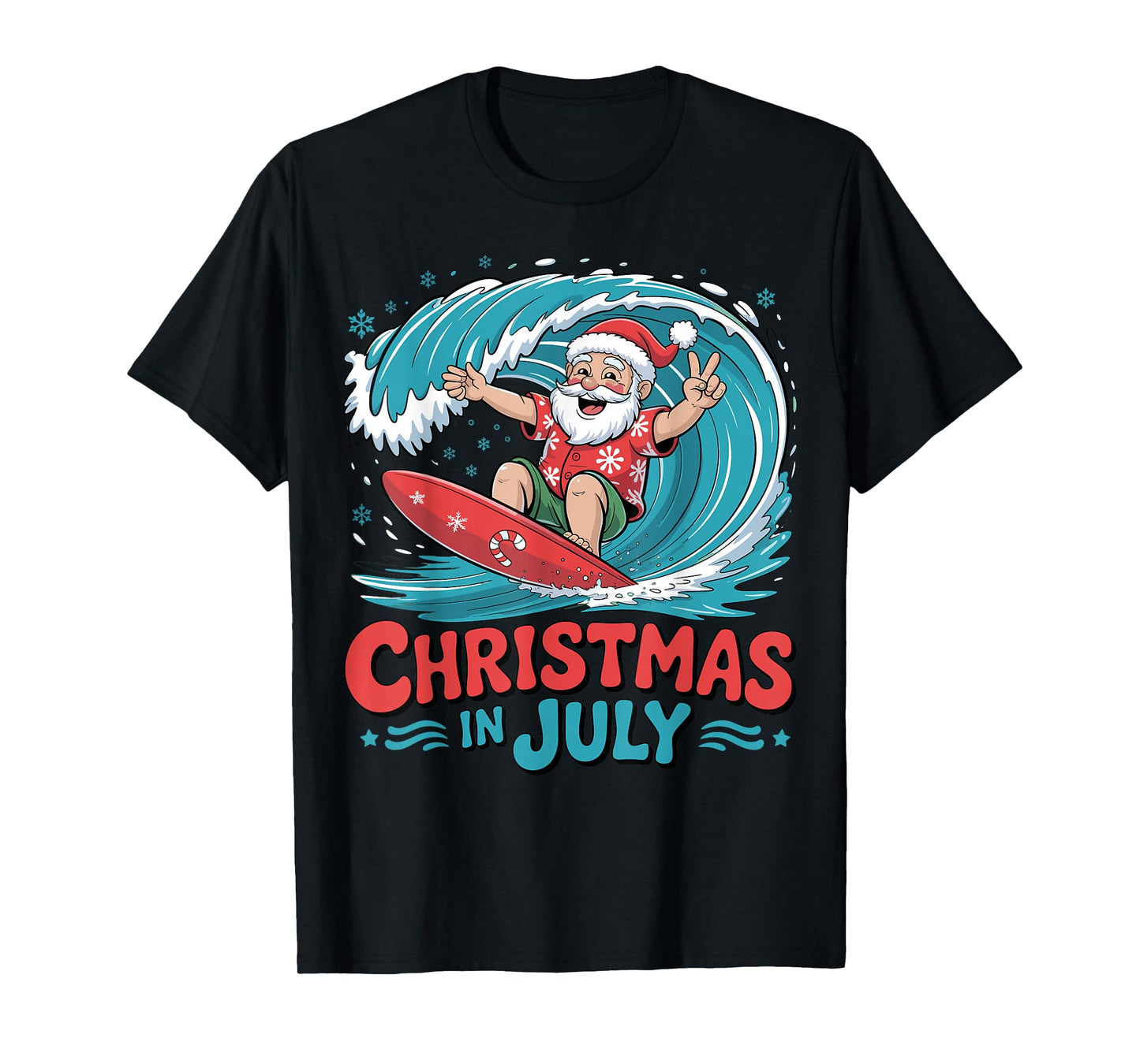 Christmas in July Santa Surf Summer T-Shirt