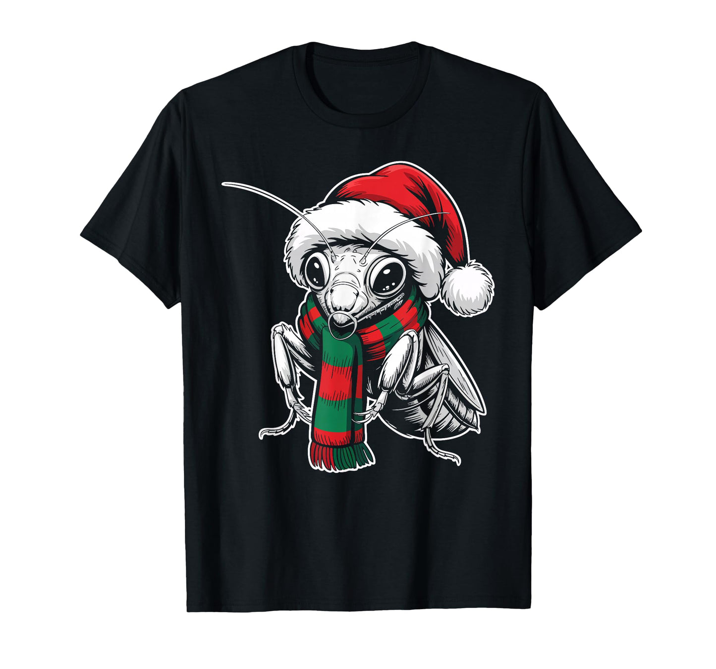 Mantis Xmas Santa Hat Scarf Christmas Costume T-Shirt