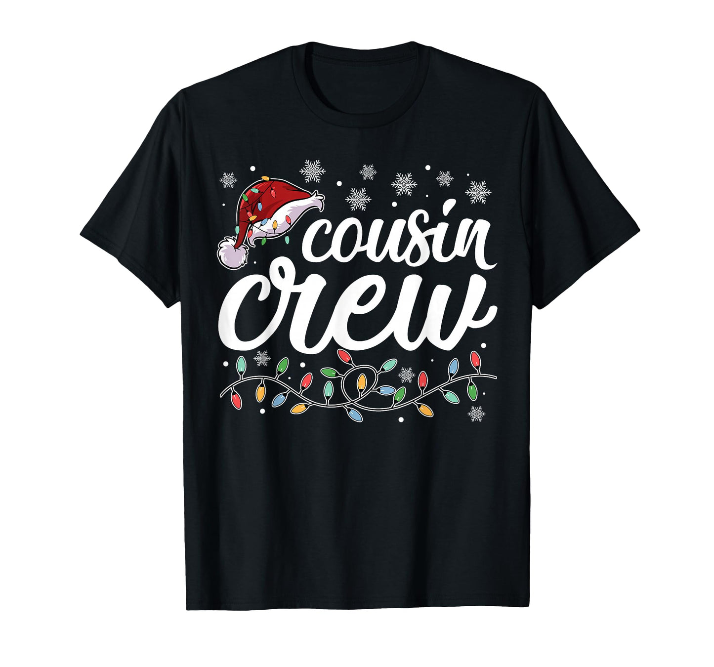 Cousin Crew Christmas Xmas Lights Family Matching Women Men T-Shirt