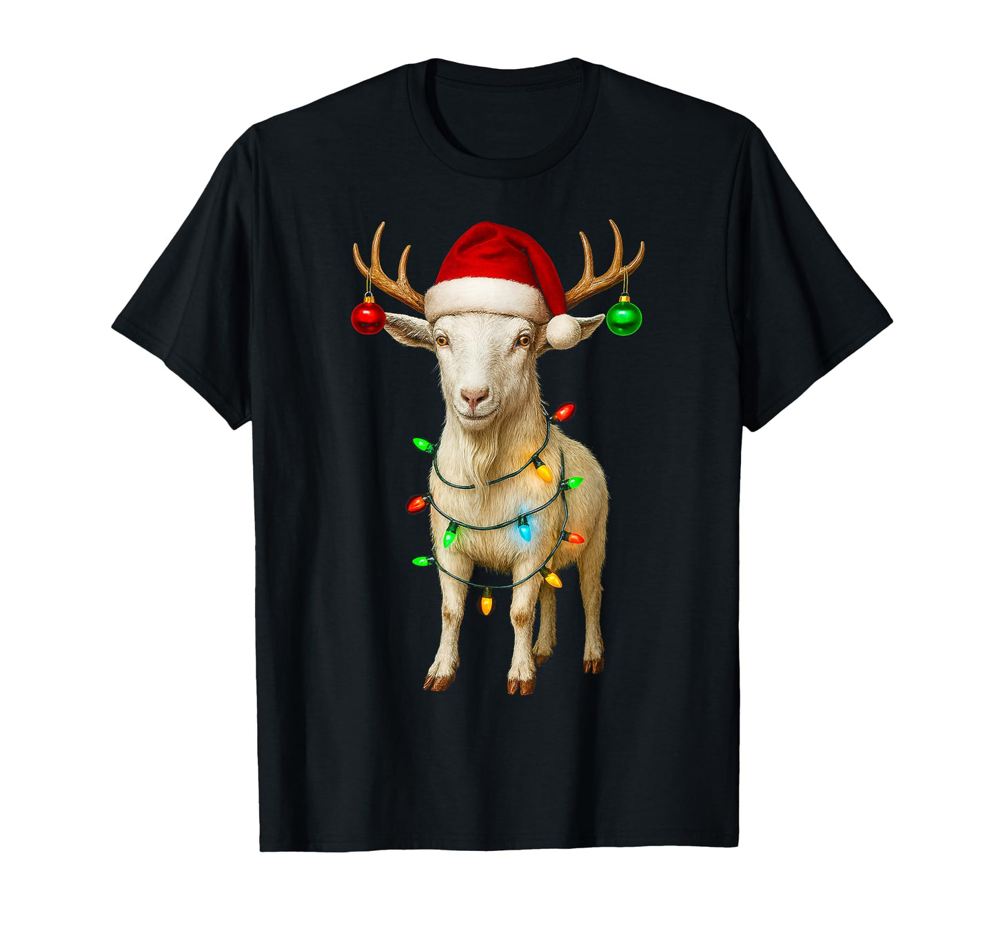 Goat Christmas Farm Animals Santa Hat Lover T-Shirt