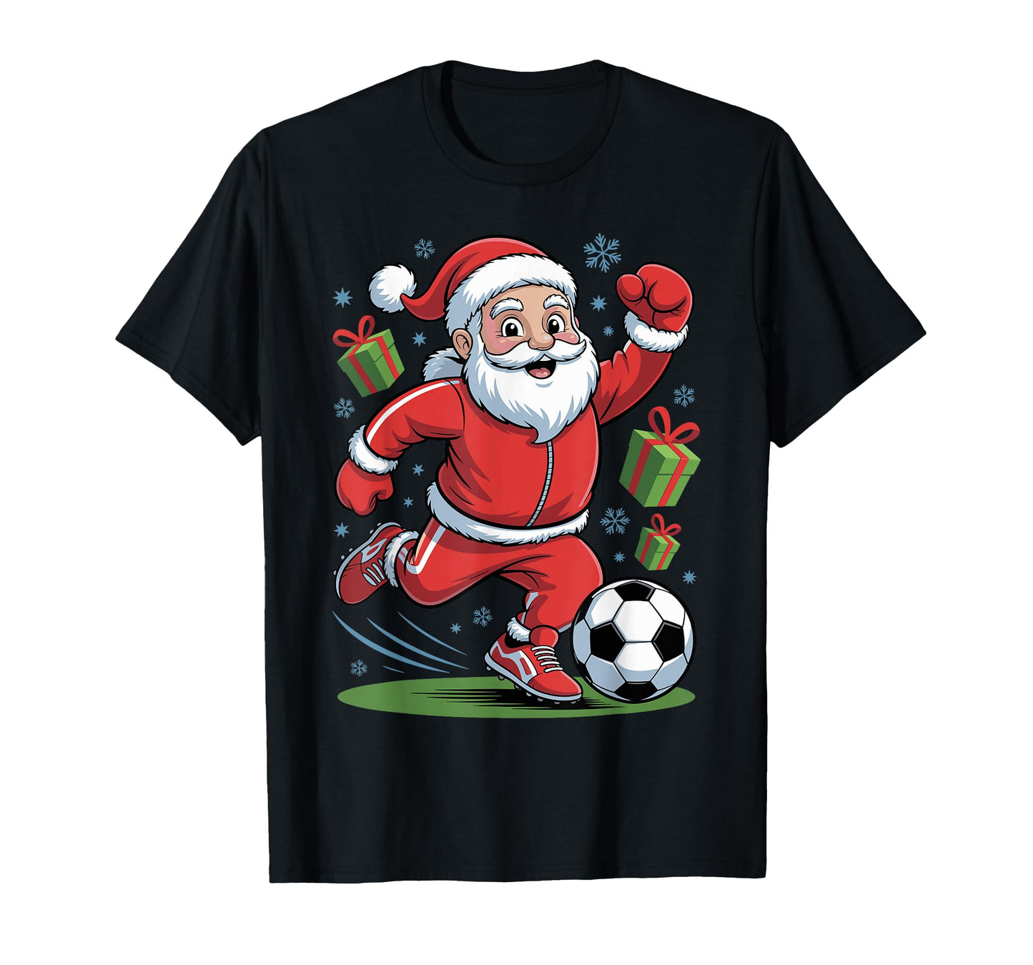 Funny Santa Playing Soccer Holiday Christmas Xmas Pajama T-Shirt