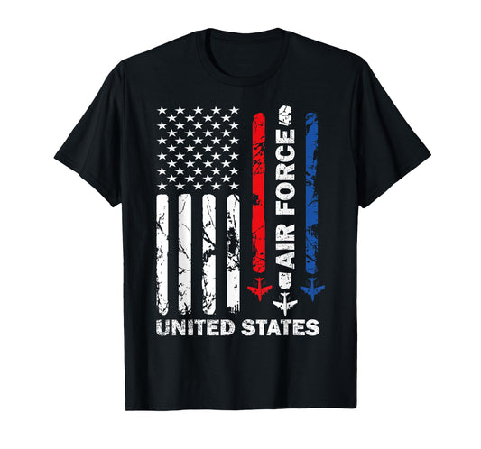 United States Air Force American Vintage USA Flag Patriotic T-Shirt