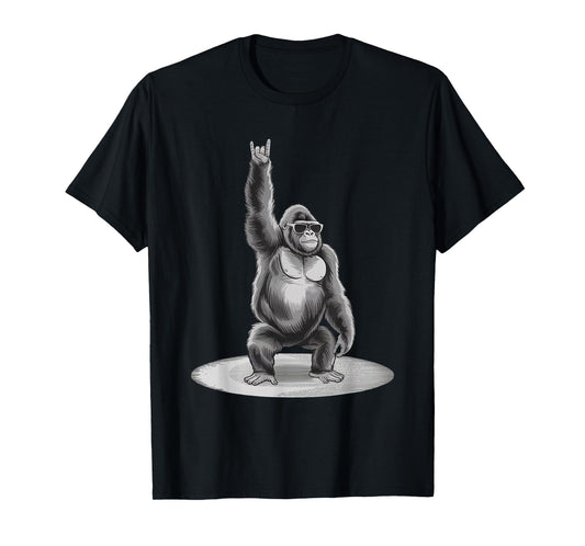 Gorilla Rock Music Boys Kids Men Gorilla Vintage Animal T-Shirt