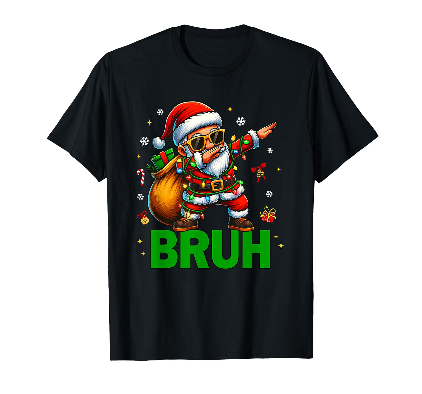 Merry Christmas Bruh Dabbing Funny Santa Claus Men Women T-Shirt