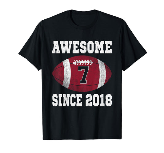 7th Birthday Football Player 7 Years Old Vintage Sports T-Shirt