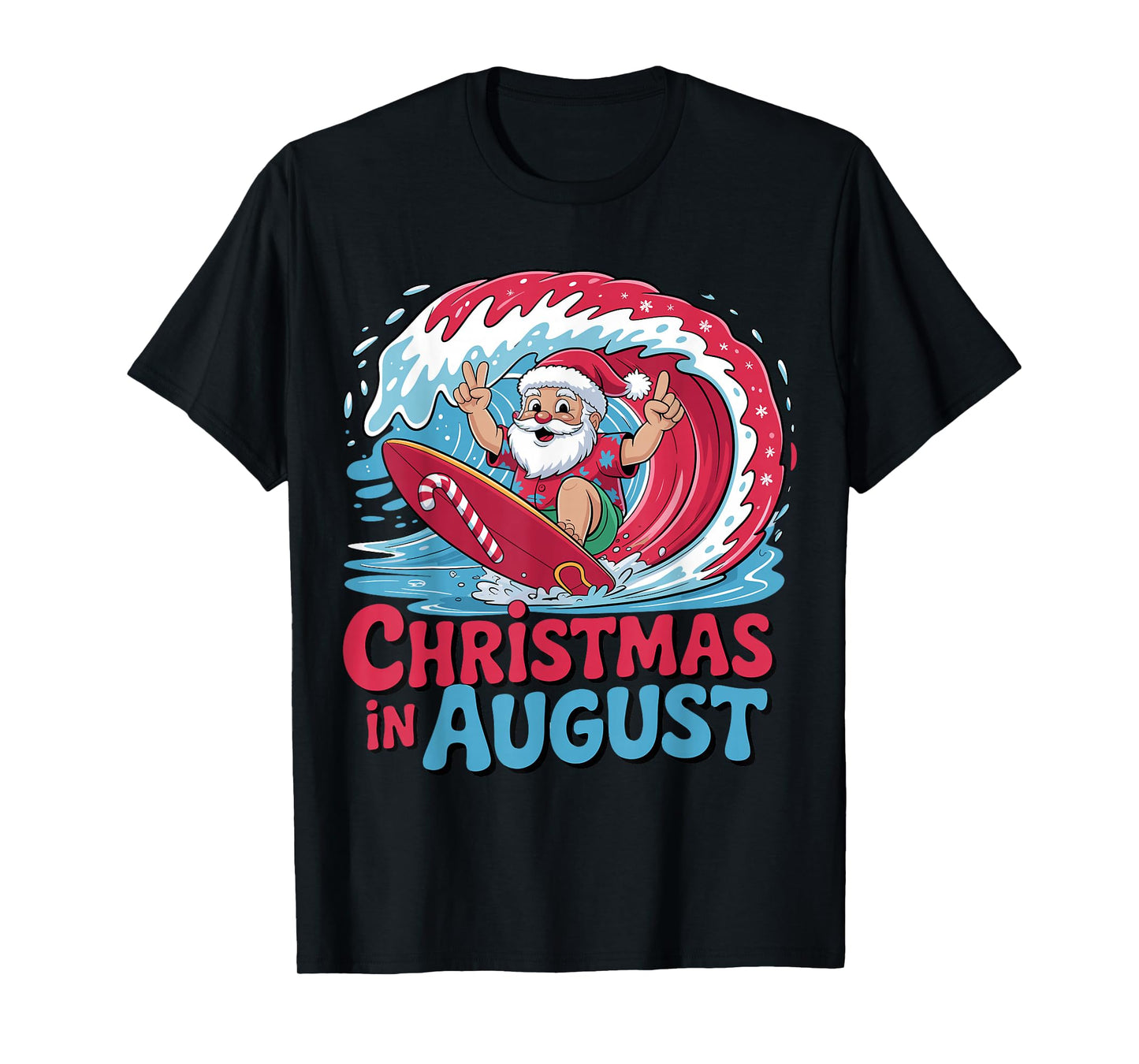 Christmas in August Santa Surf Summer T-Shirt