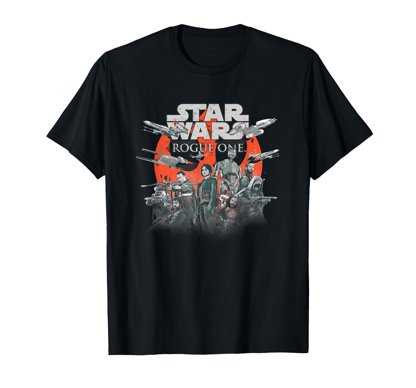 Star Wars Rogue One Distressed Rebel Group Vignette T-Shirt