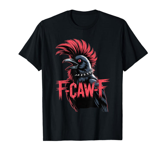F-Caw-F Crow Funny Gothic Moon Black Bird Halloween T-Shirt