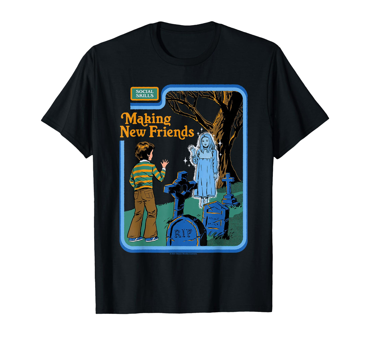 New Friends Ghost Sarcastic Retro Vintage Funny Adult Humor T-Shirt