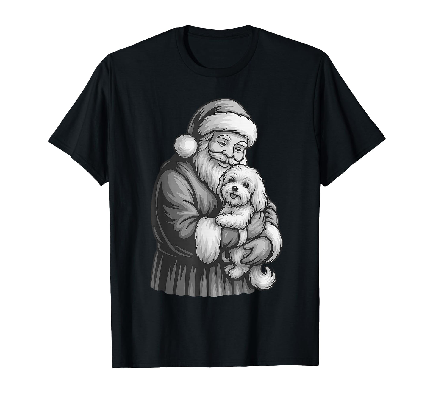 Maltese Dog Santa Claus Christmas Dog Lover T-Shirt