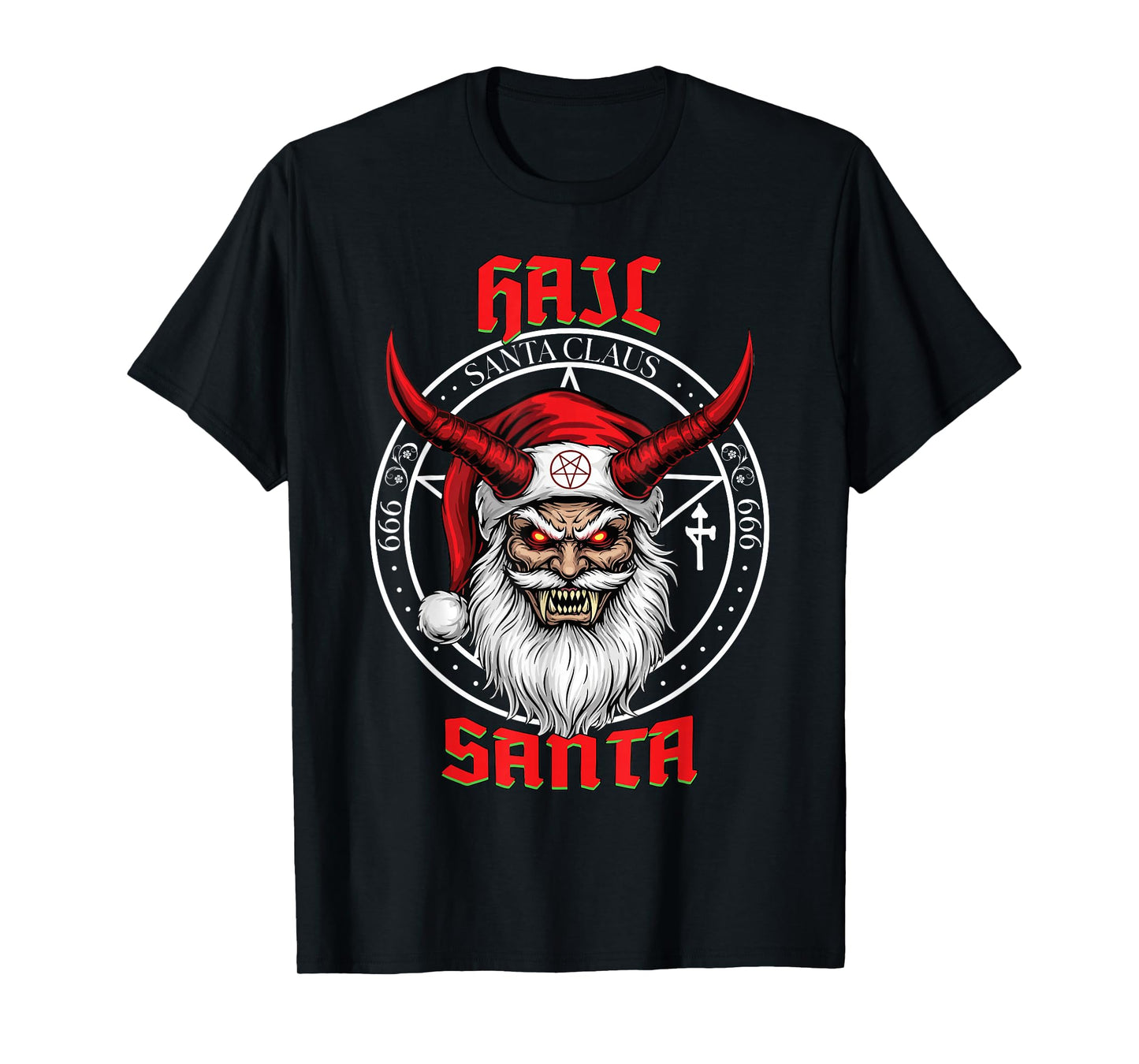 Hail Santa Krampus Pagan Solstice Gothic Anti Christmas T-Shirt