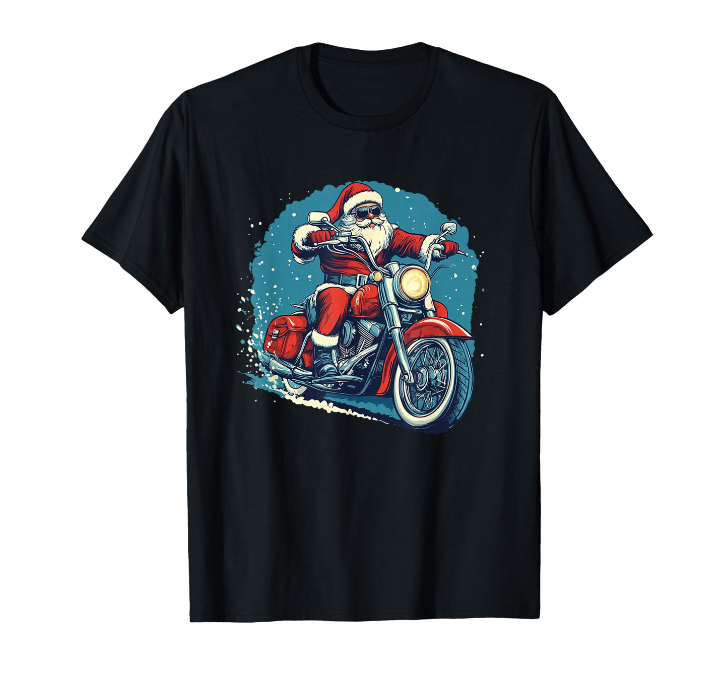 Fun Santa Claus Bringing Festive Vibes on a Motorcycle T-Shirt