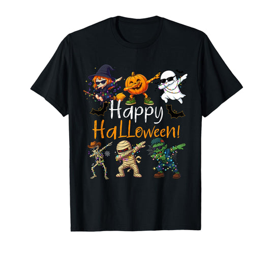Dabbing Halloween Boys Skeleton Zombie Scary Pumpkin Mummy T-Shirt