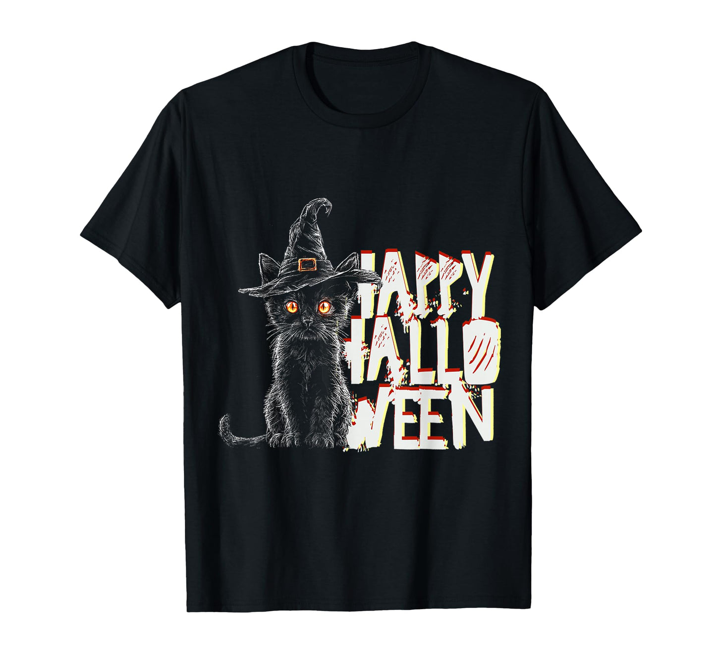 Cute Cat Witch Animal Fun Happy Halloween Costume T-Shirt