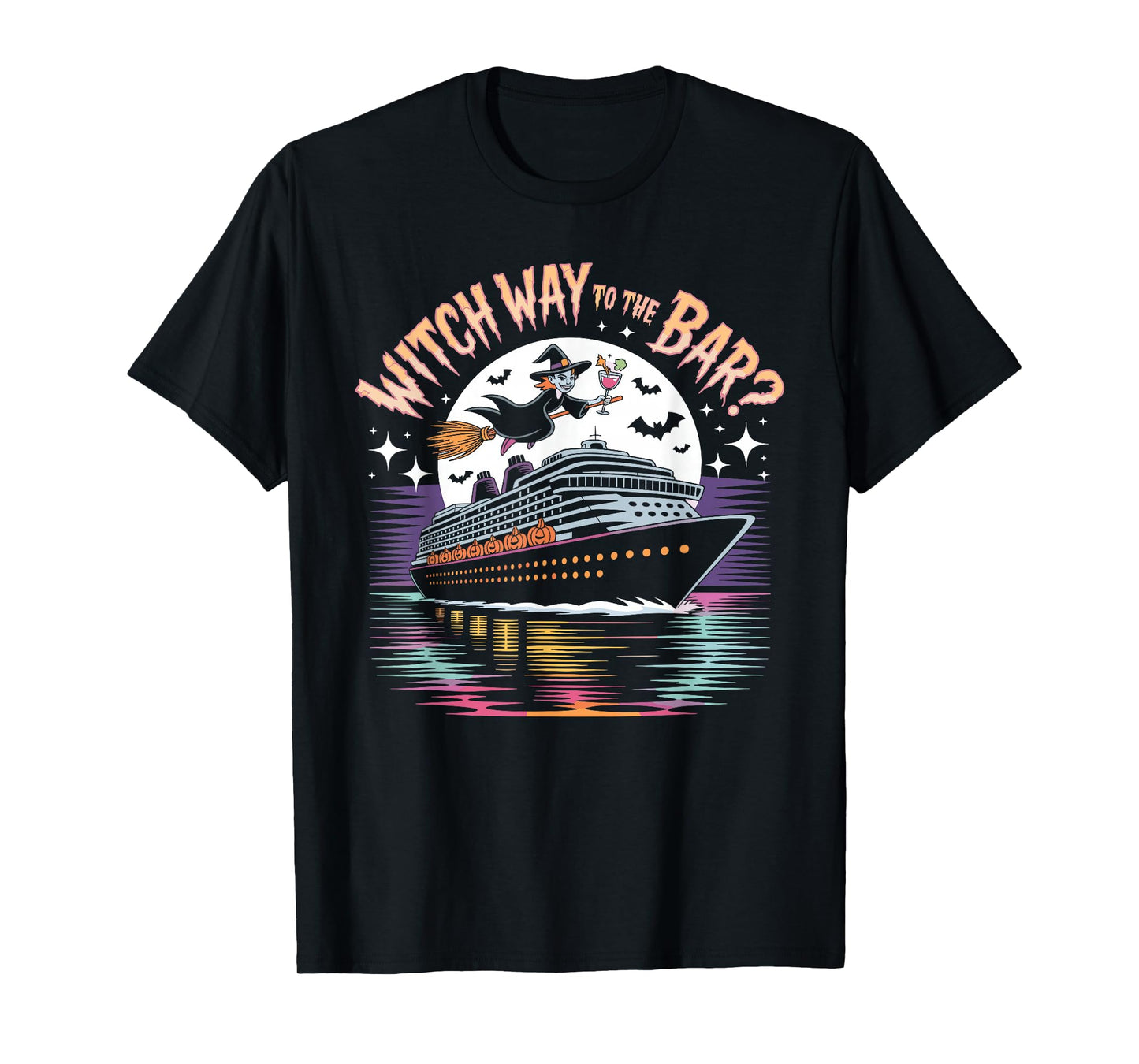 Witch Way to The Bar Funny Halloween Cruise T-Shirt