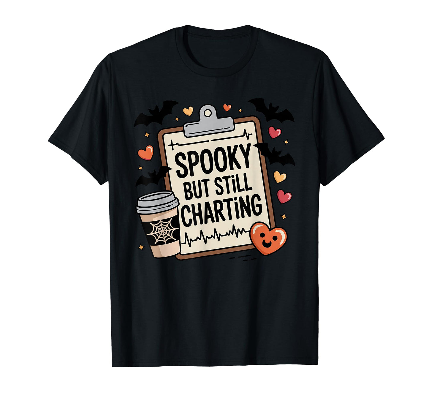 Spooky BUT Still CHARTING Halloween Design T-Shirt