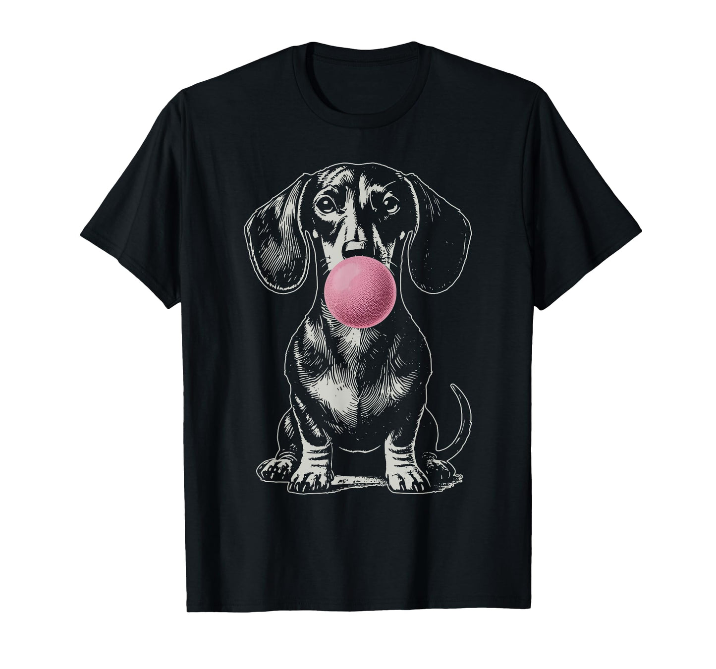 Vintage Dachshund Blowing Bubble Wiener Dog Dad Mom Owner T-Shirt for Men Women Kids
