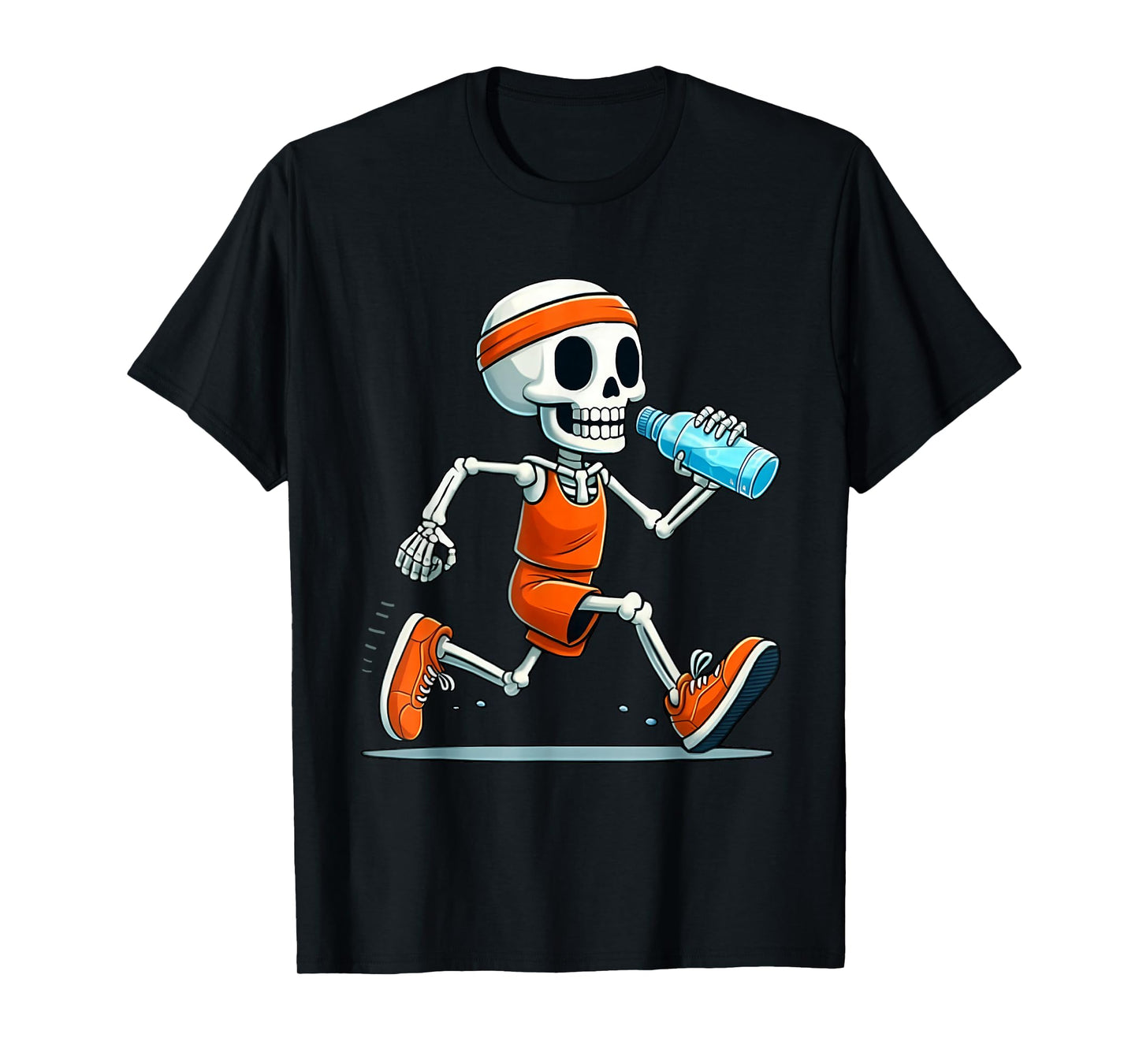 Running Skeleton Funny Halloween Runners Lover Men Women T-Shirt