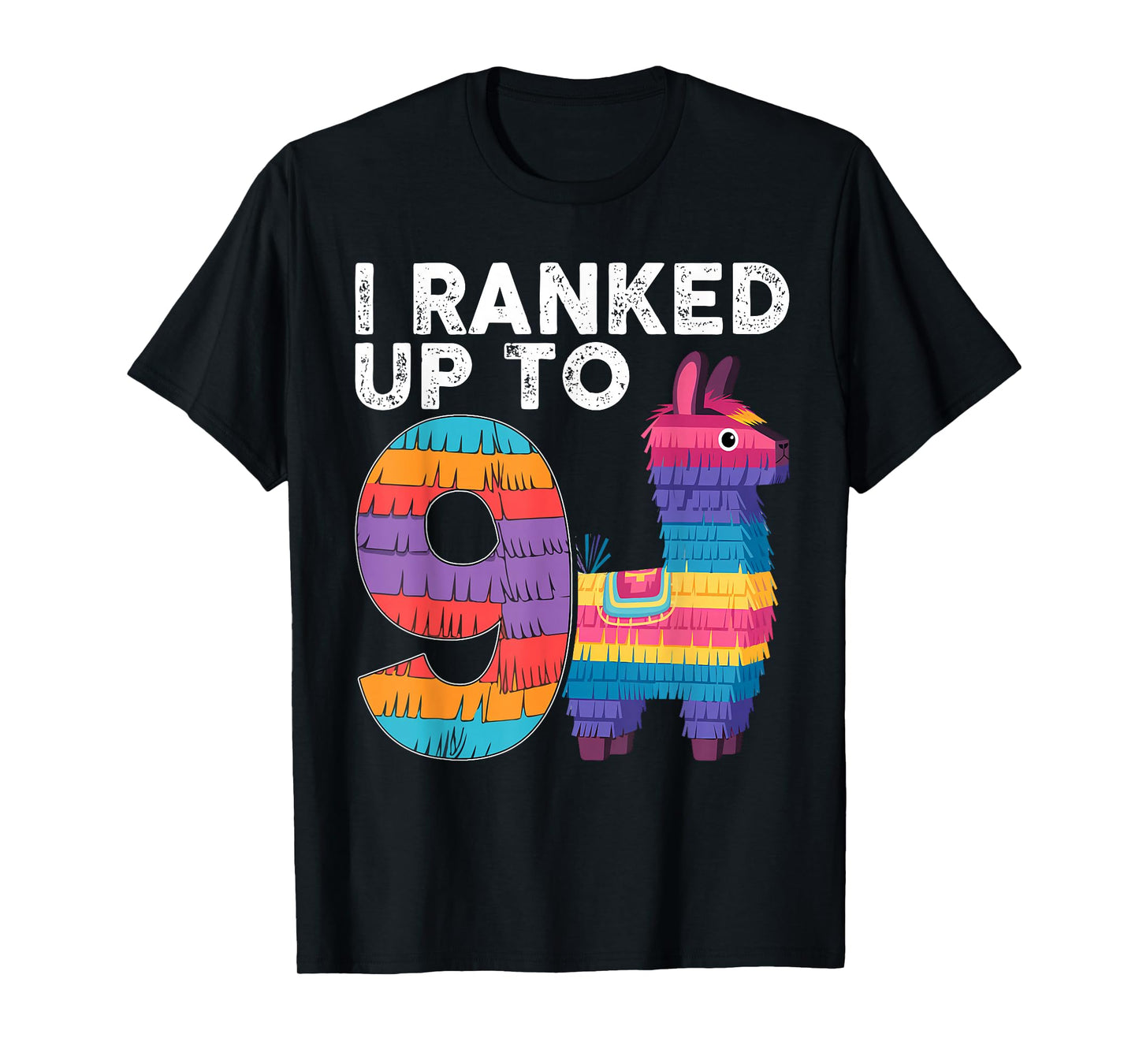 I Ranked Up To 9 Birthday Video Game Llama Piñata Birthday T-Shirt