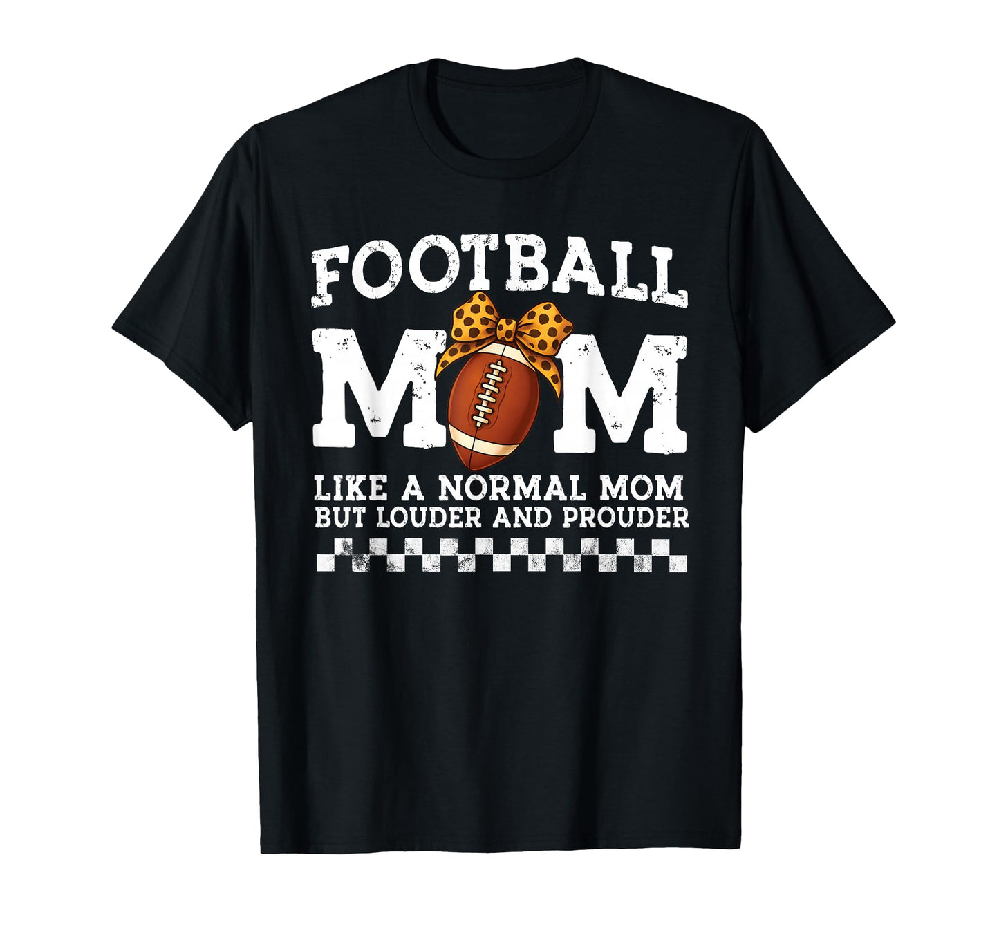 Louder & Prouder Vintage Proud Game Mama of Football Mom Bow T-Shirt