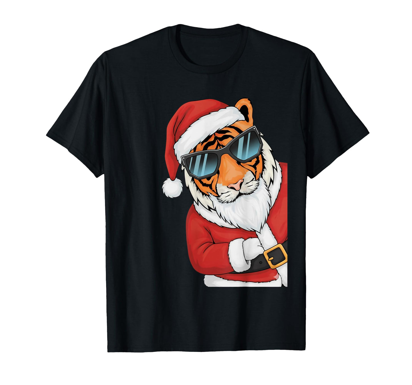 Tiger Santa with Sunglasses Xmas Boys Girls T-Shirt