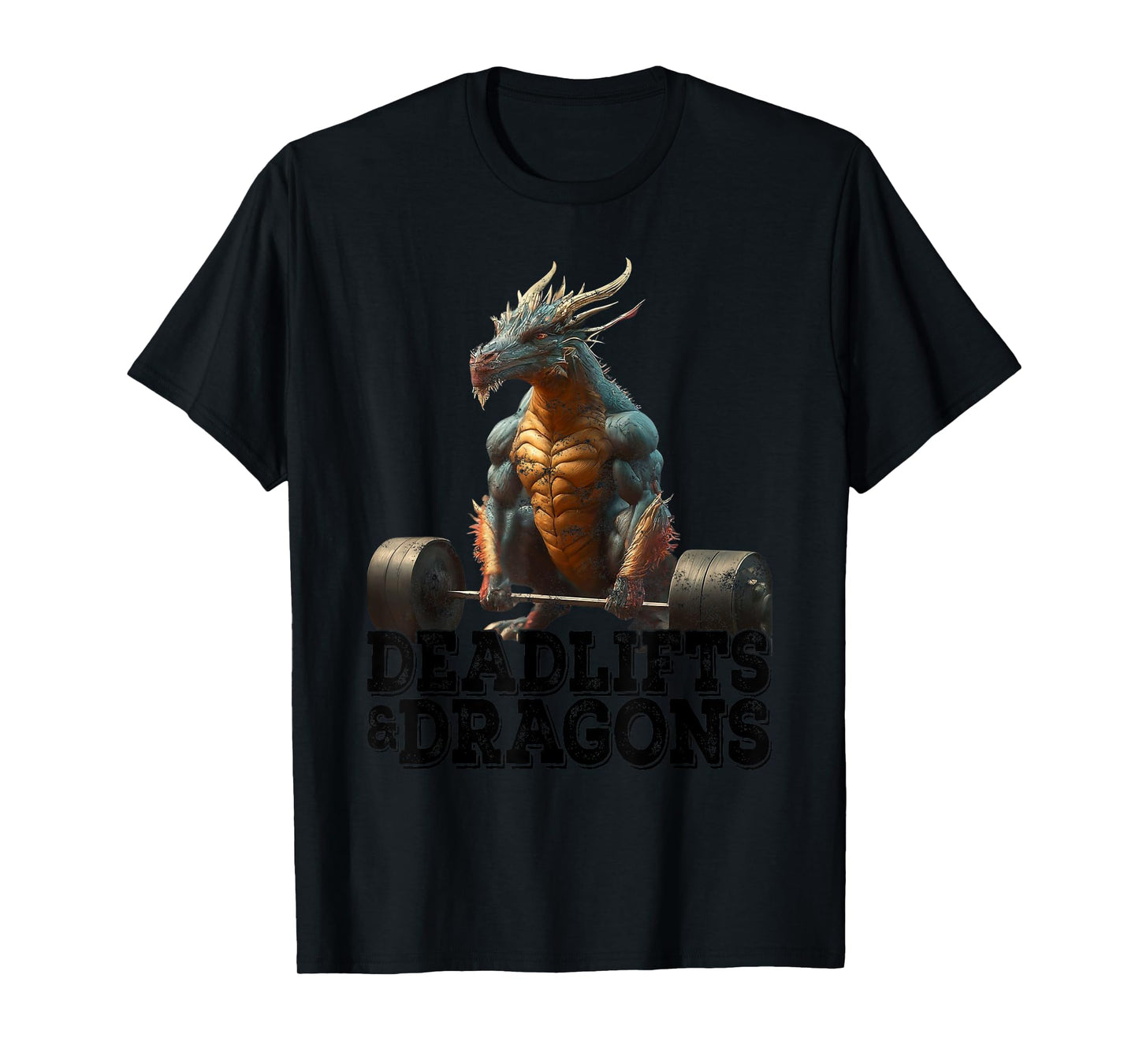 Gym Deadlifts & Dragons RPG Workout Nerd T-Shirt