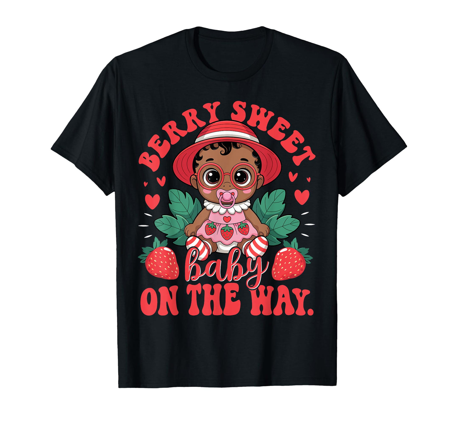 Cute Little Black Baby Shower Girl Sweet Berry Baby T-Shirt